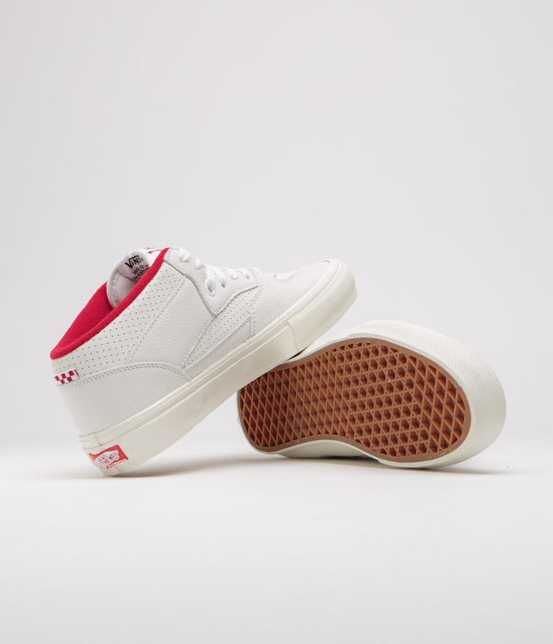 Vans Half Cab Shoes in Vintage Sport White and Red