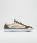 Vans Old Skool Shoes in Dark Olive and White