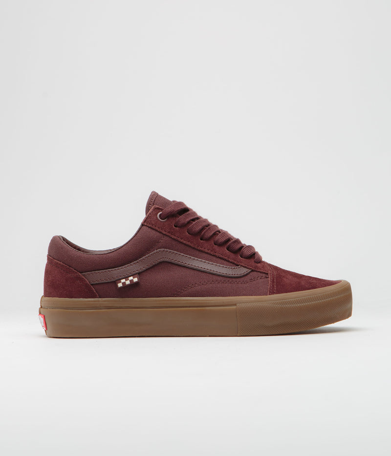 Vans Old Skool Shoes in Dark Red and Gum