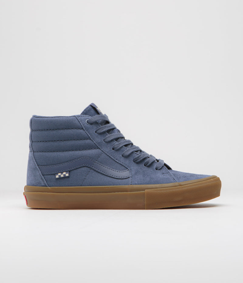 Vans Sk8-Hi Shoes in Vintage Blue and Gum