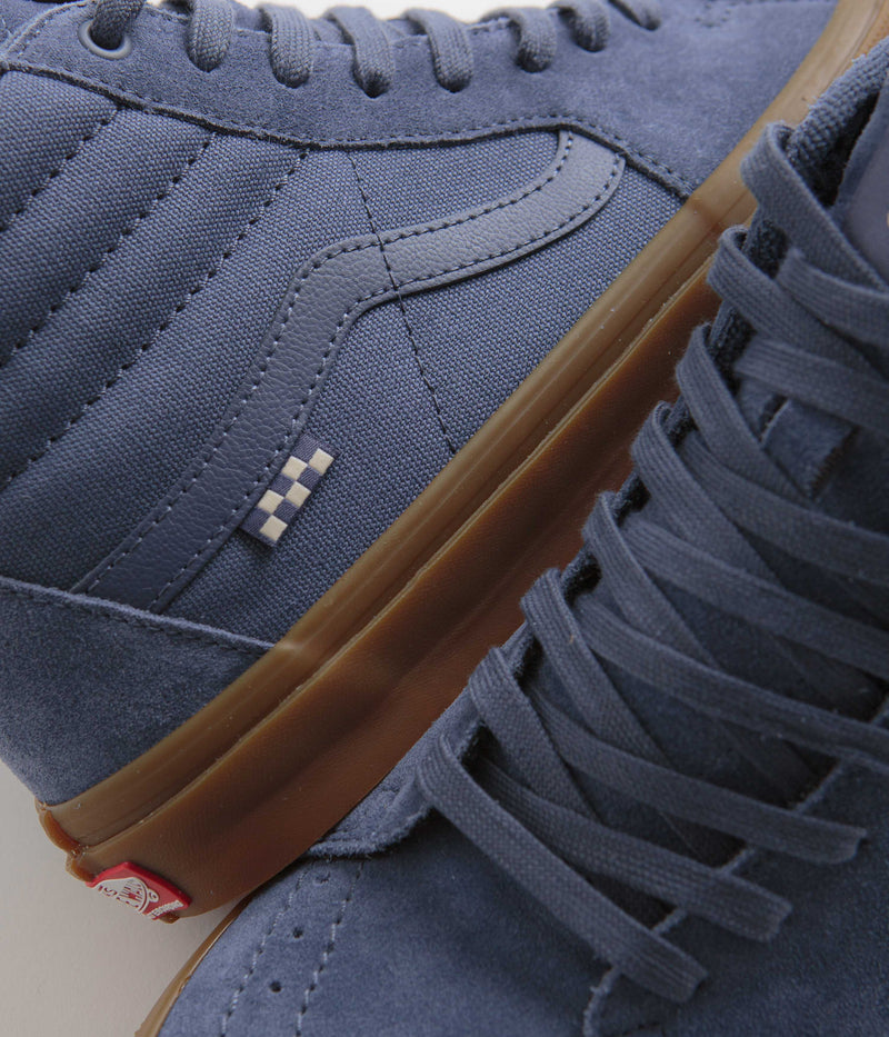 Vans Sk8-Hi Shoes in Vintage Blue and Gum