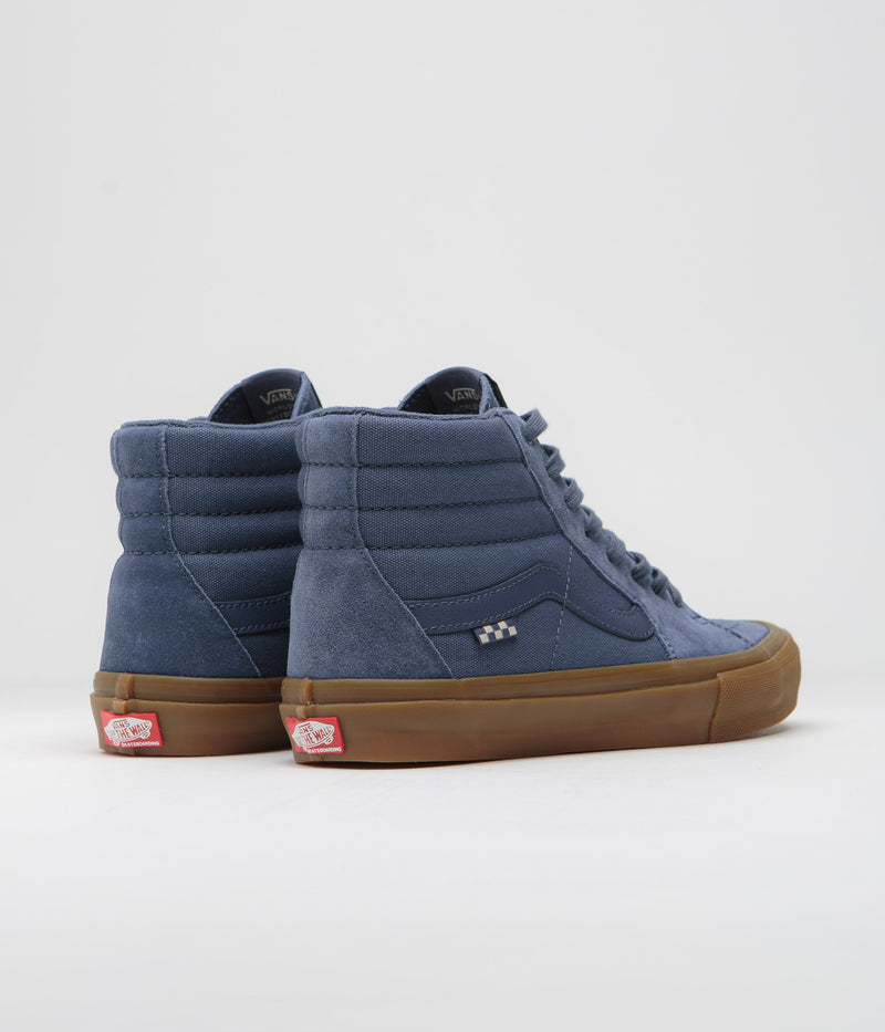 Vans Sk8-Hi Shoes in Vintage Blue and Gum