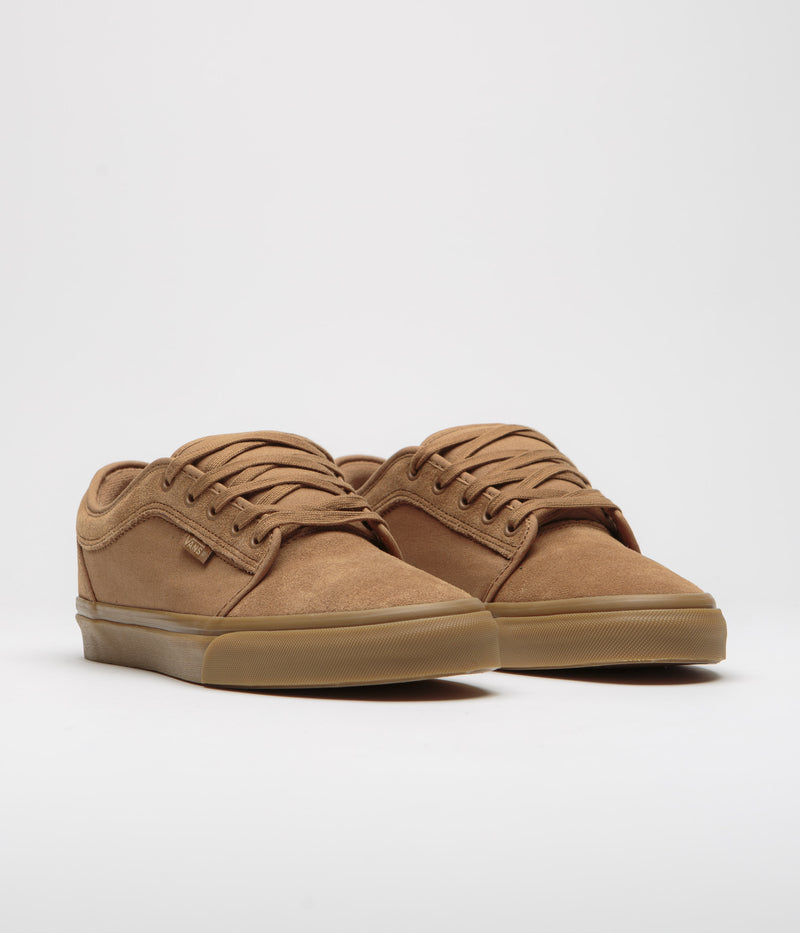 Vans Skate Chukka Low Shoes in Light Brown and Gum
