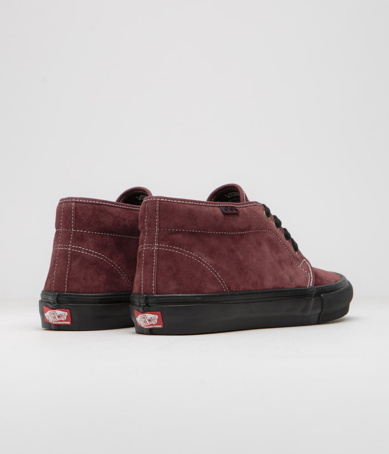 Vans Skate Chukka Shoes in Dark Red and Black