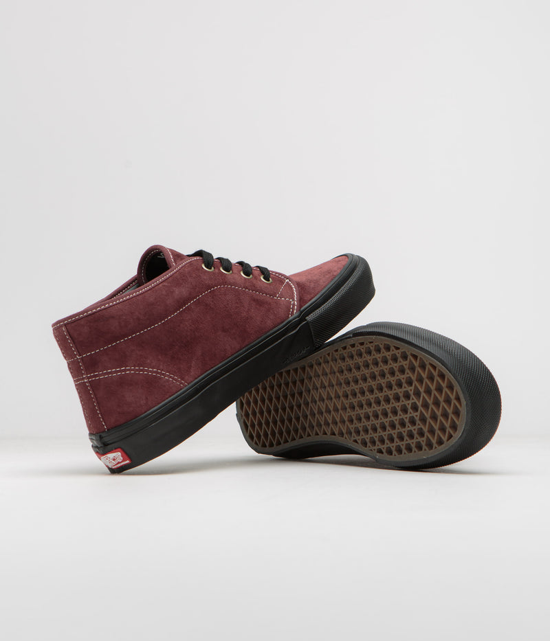 Vans Skate Chukka Shoes in Dark Red and Black