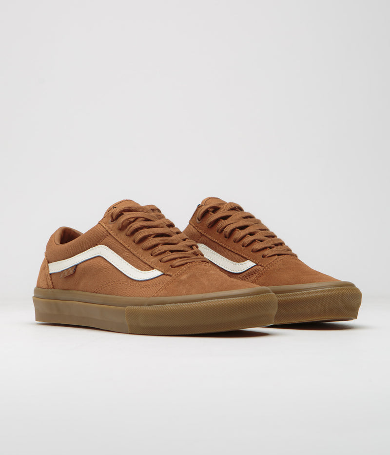 Vans Skate Old Skool Shoes in Brown and Gum