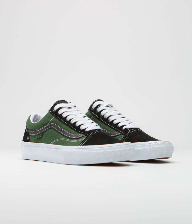 Vans Skate Old Skool Shoes in Safari Black and Greenery