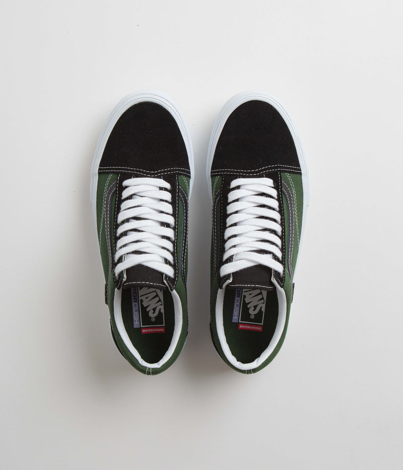 Vans Skate Old Skool Shoes in Safari Black and Greenery