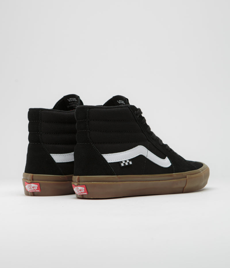 Vans Skate SK8-Hi Shoes in Black and Gum