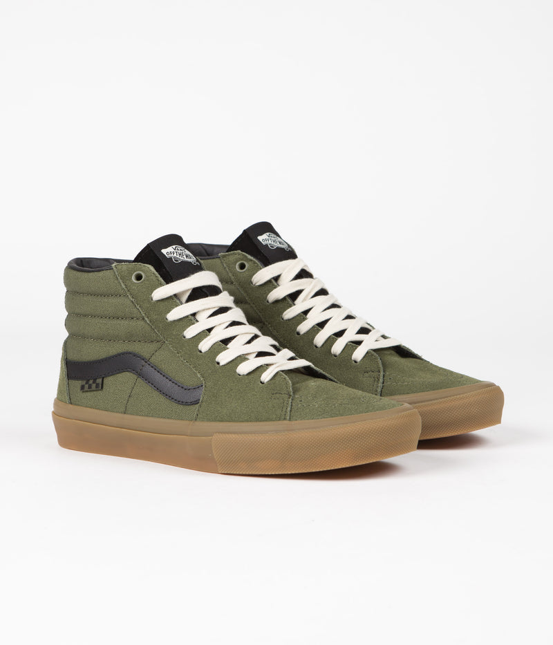 Vans Skate SK8-Hi Shoes in Green and Gum