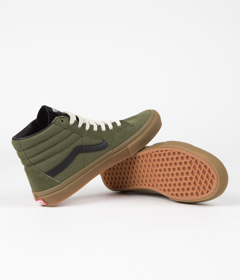 Vans Skate SK8-Hi Shoes in Green and Gum
