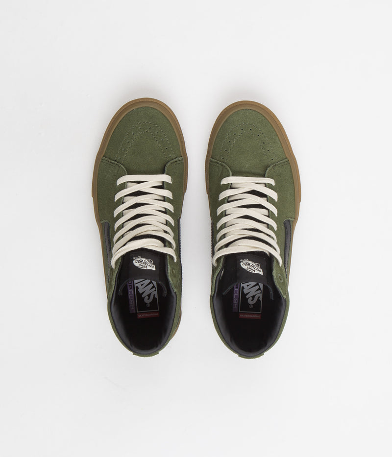 Vans Skate SK8-Hi Shoes in Green and Gum