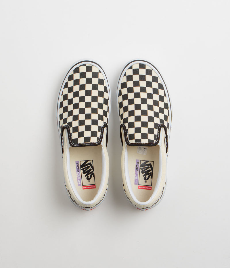 Vans Skate Slip-On Shoes in (Checkerboard) Black and Off White
