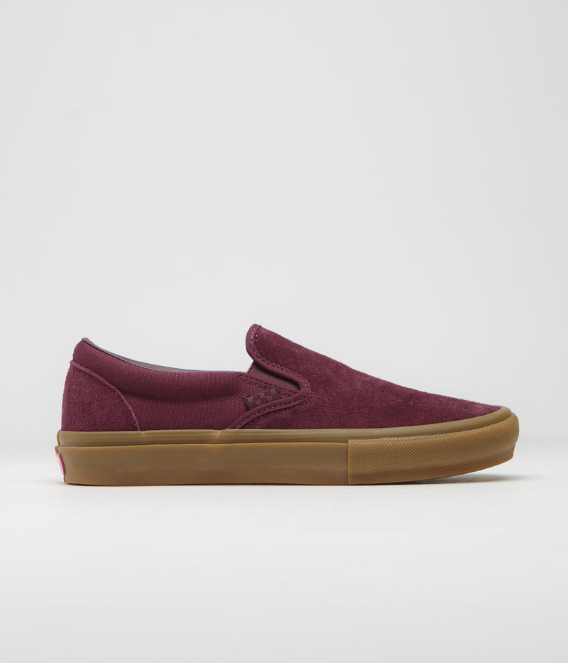 Vans Skate Slip-On Shoes in Port and Gum