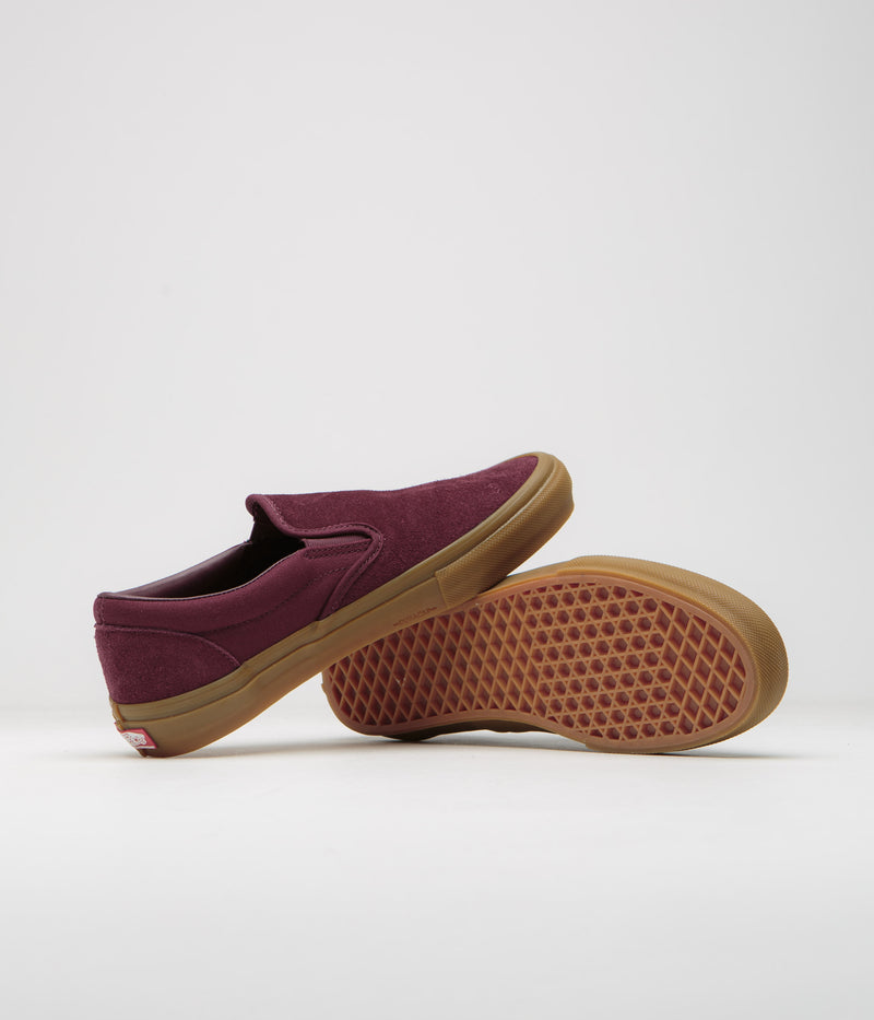 Vans Skate Slip-On Shoes in Port and Gum