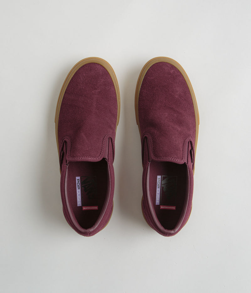 Vans Skate Slip-On Shoes in Port and Gum