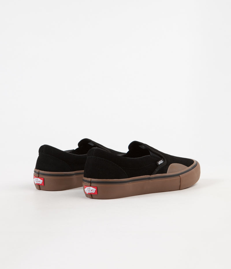 Vans Slip On Pro Shoes in (Rubber) Black and Gum