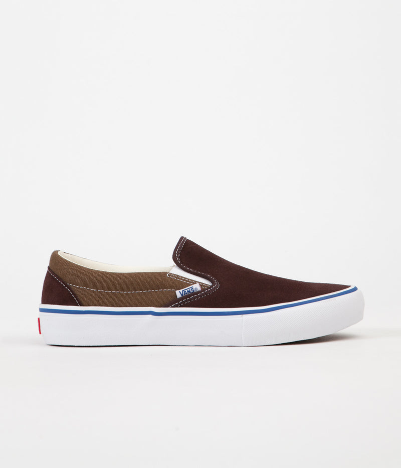 Vans Slip On Pro Two Tone Shoes in Coffee Bean and Teak