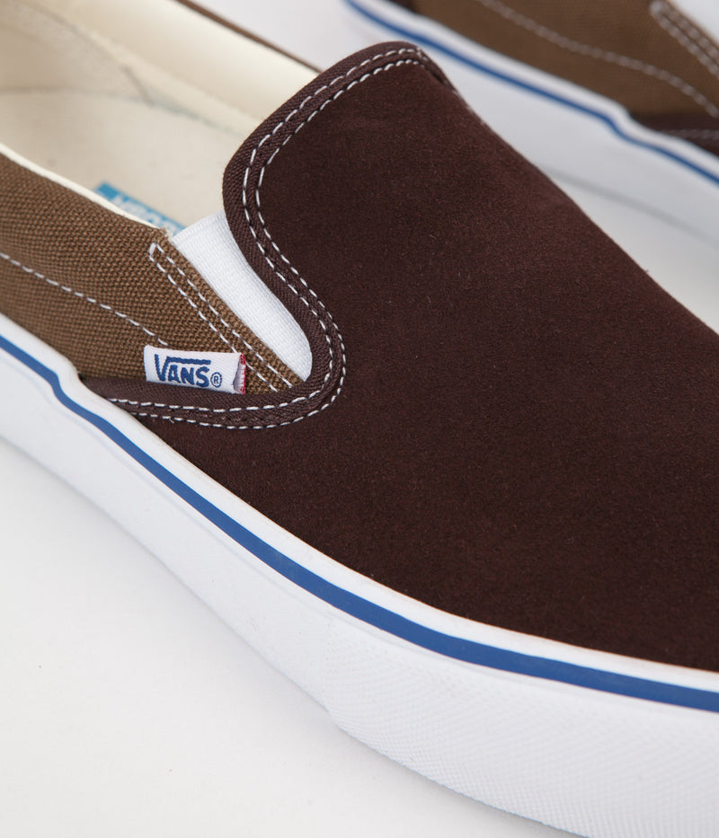 Vans Slip On Pro Two Tone Shoes in Coffee Bean and Teak