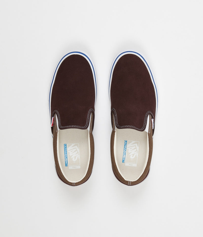 Vans Slip On Pro Two Tone Shoes in Coffee Bean and Teak