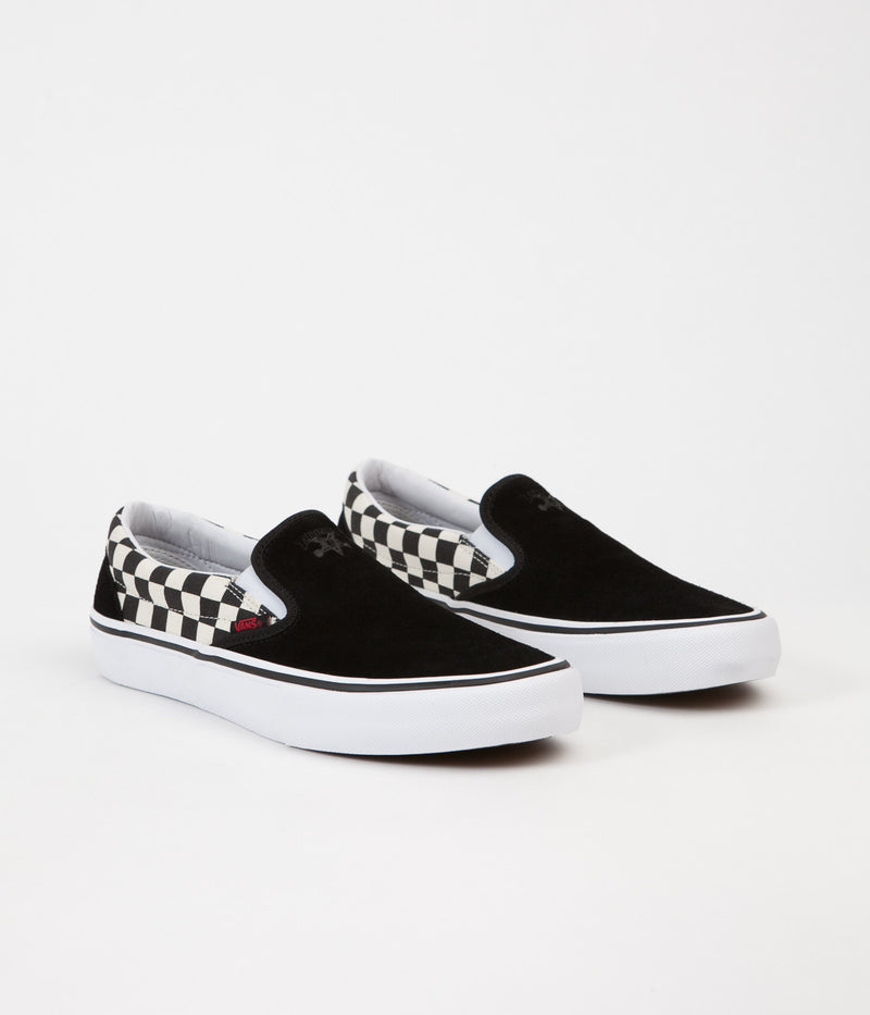 Vans x Thrasher Slip On Pro Shoes in Black and Checkerboard