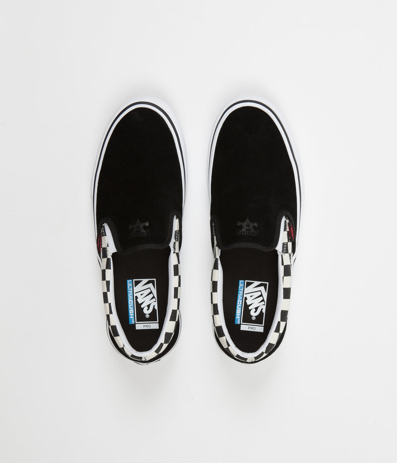 Vans x Thrasher Slip On Pro Shoes in Black and Checkerboard