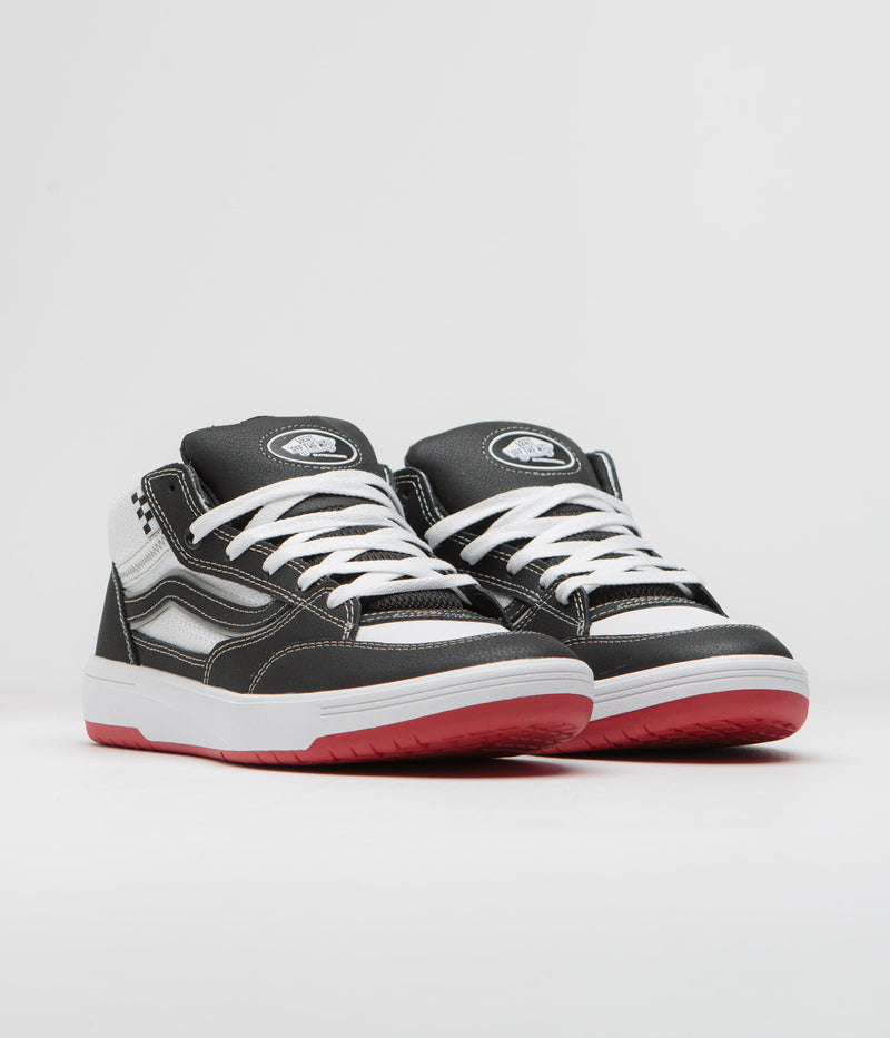 Vans Zahba Mid Shoes in Black and White / Red
