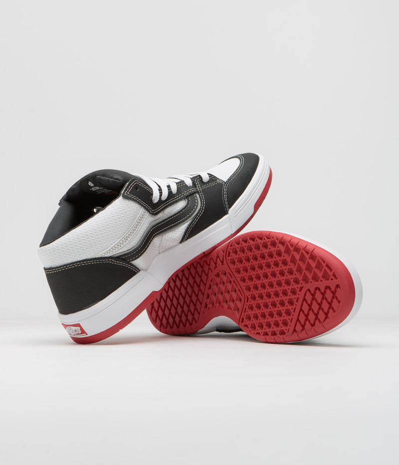 Vans Zahba Mid Shoes in Black and White / Red