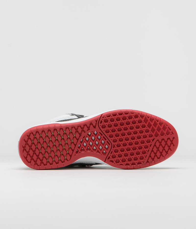 Vans Zahba Mid Shoes in Black and White / Red