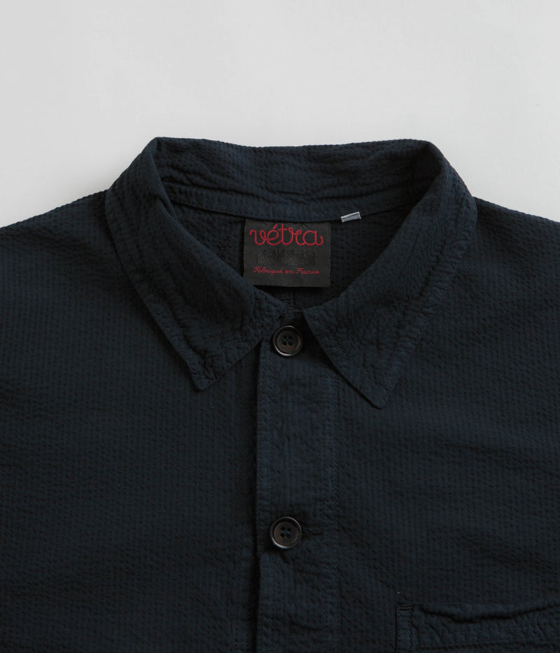 Vetra No.5 Seersucker Workwear Jacket in Navy