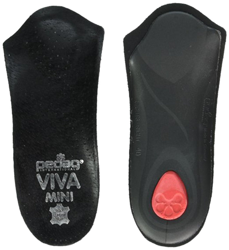 Viva Mini Black - Slim 3/4 Leather Orthotic Insole for Tight Shoes