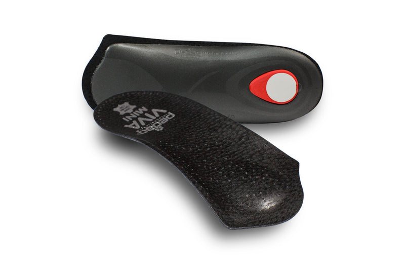 Viva Mini Black - Slim 3/4 Leather Orthotic Insole for Tight Shoes