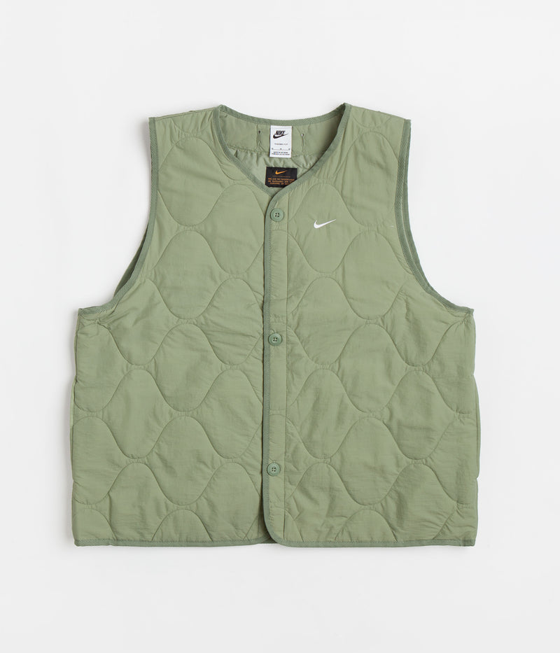 Nike Woven Insulated Military Vest in Oil Green and White