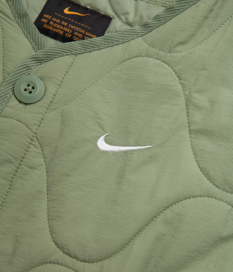 Nike Woven Insulated Military Vest in Oil Green and White
