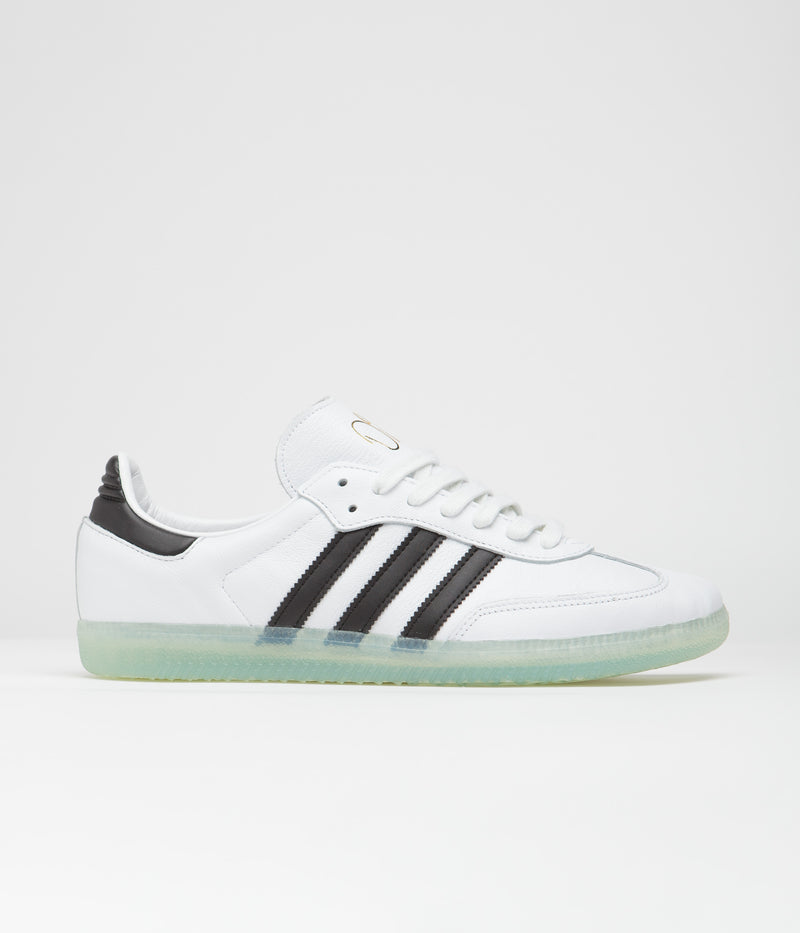 Adidas x Dill Samba Shoes in FTWR White and Core Black / Gold Metallic