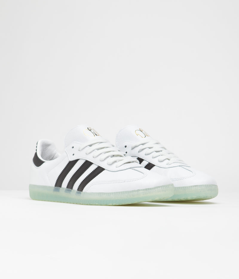 Adidas x Dill Samba Shoes in FTWR White and Core Black / Gold Metallic