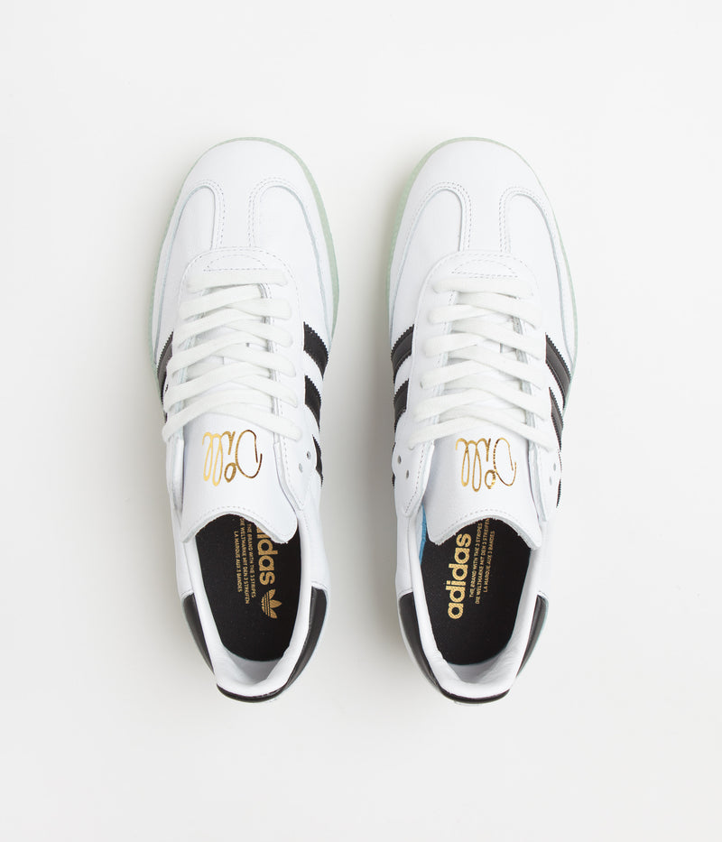 Adidas x Dill Samba Shoes in FTWR White and Core Black / Gold Metallic