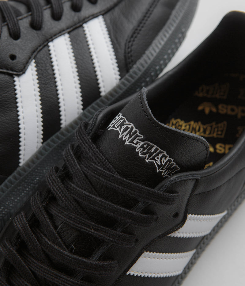 Adidas x Fucking Awesome Samba Shoes in Core Black and FTWR White / Gold Metallic