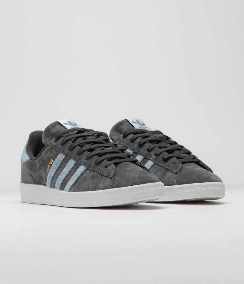 Adidas x Henry Jones Campus ADV Shoes in Carbon and Cloud White / Light Blue