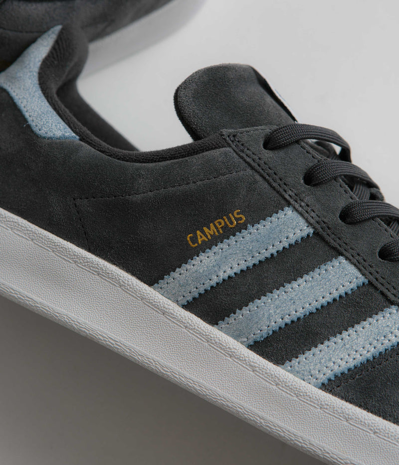 Adidas x Henry Jones Campus ADV Shoes in Carbon and Cloud White / Light Blue