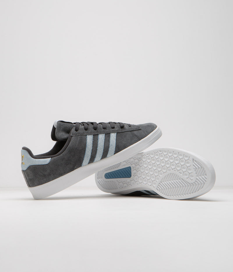 Adidas x Henry Jones Campus ADV Shoes in Carbon and Cloud White / Light Blue