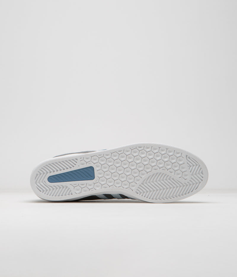 Adidas x Henry Jones Campus ADV Shoes in Carbon and Cloud White / Light Blue