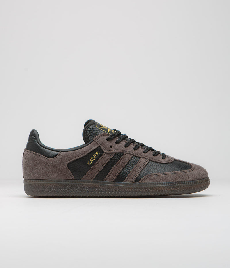 Adidas x Kader Samba ADV Shoes in Core Black and Brown / Gum5