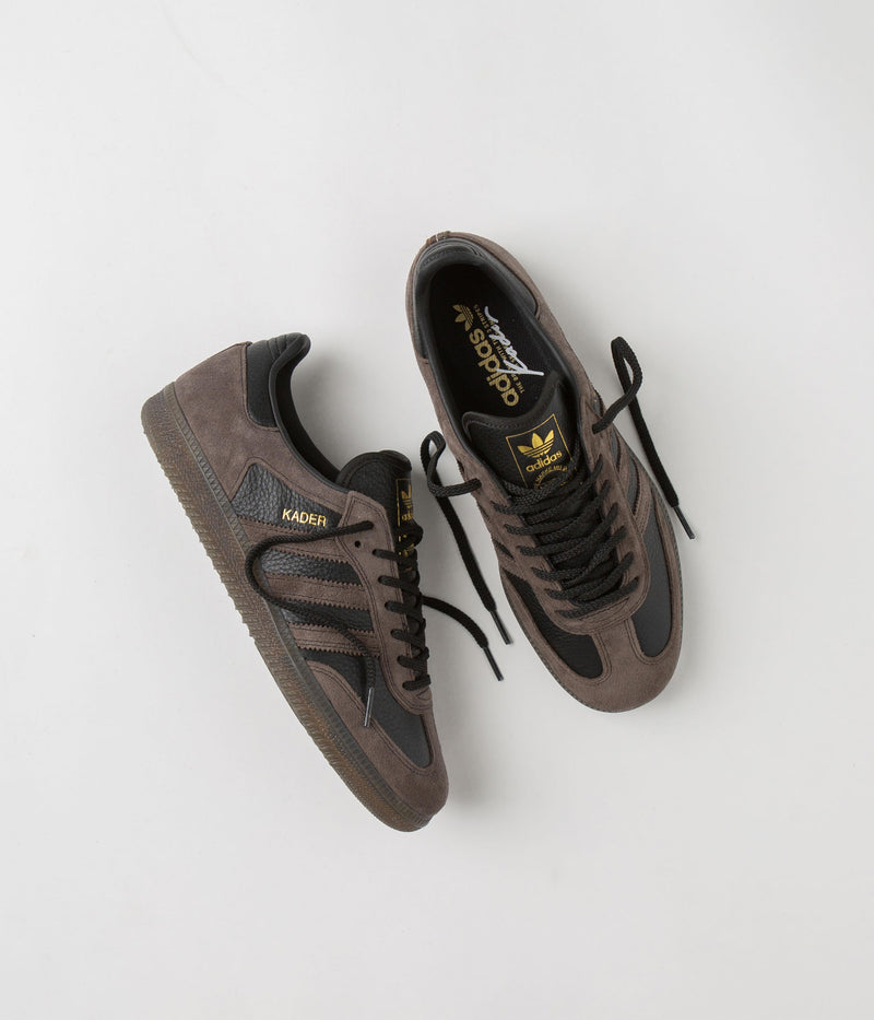 Adidas x Kader Samba ADV Shoes in Core Black and Brown / Gum5