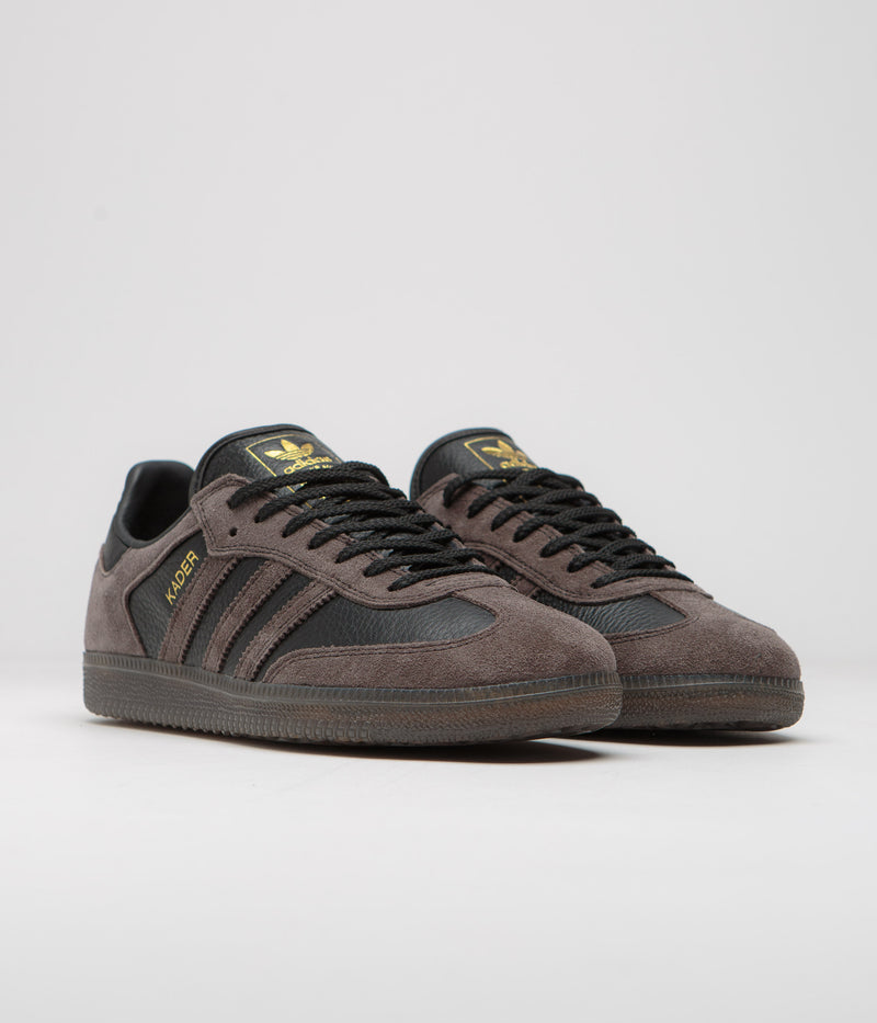 Adidas x Kader Samba ADV Shoes in Core Black and Brown / Gum5