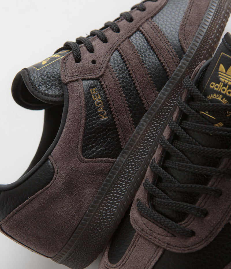 Adidas x Kader Samba ADV Shoes in Core Black and Brown / Gum5
