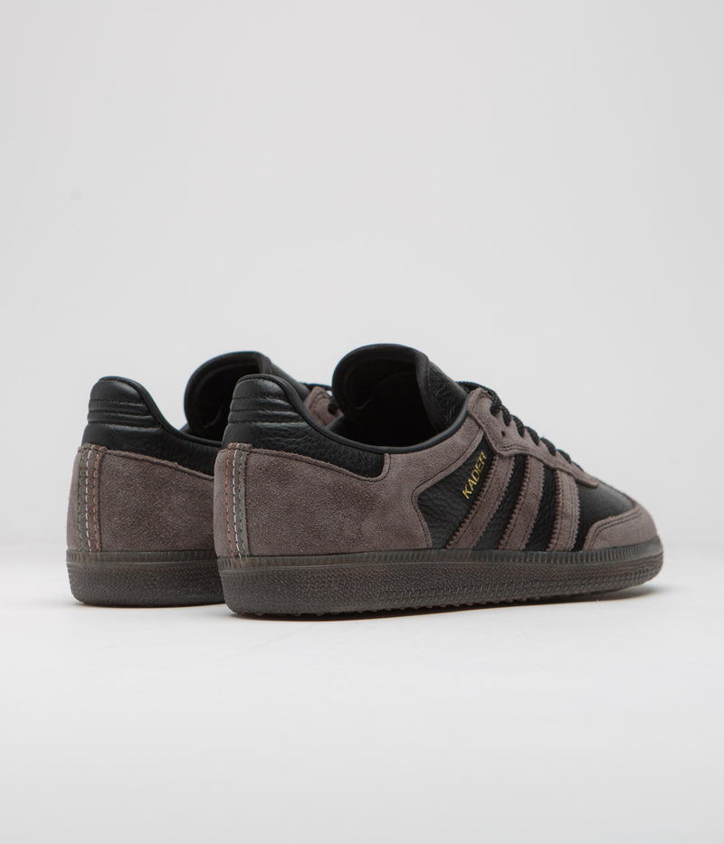 Adidas x Kader Samba ADV Shoes in Core Black and Brown / Gum5
