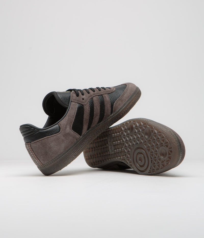 Adidas x Kader Samba ADV Shoes in Core Black and Brown / Gum5