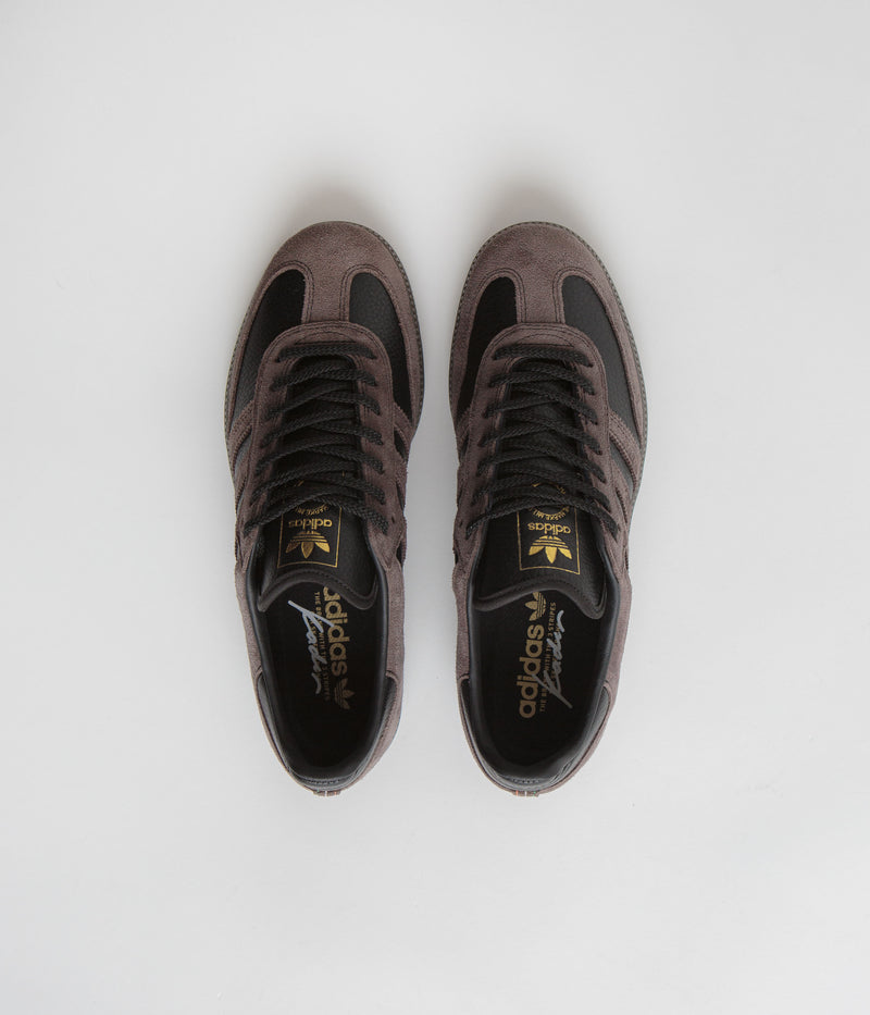 Adidas x Kader Samba ADV Shoes in Core Black and Brown / Gum5