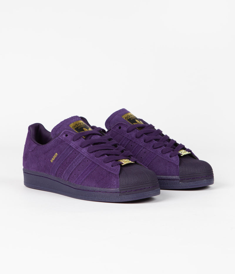 Adidas x Kader Superstar ADV Shoes in Dark Purple and Dark Purple / Gold Metallic